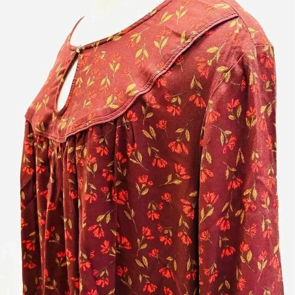NWT SONOMA Women Long Sleeve Pullover Knee Length Loose Fit Floral Dress Size 2X - Picture 5 of 13